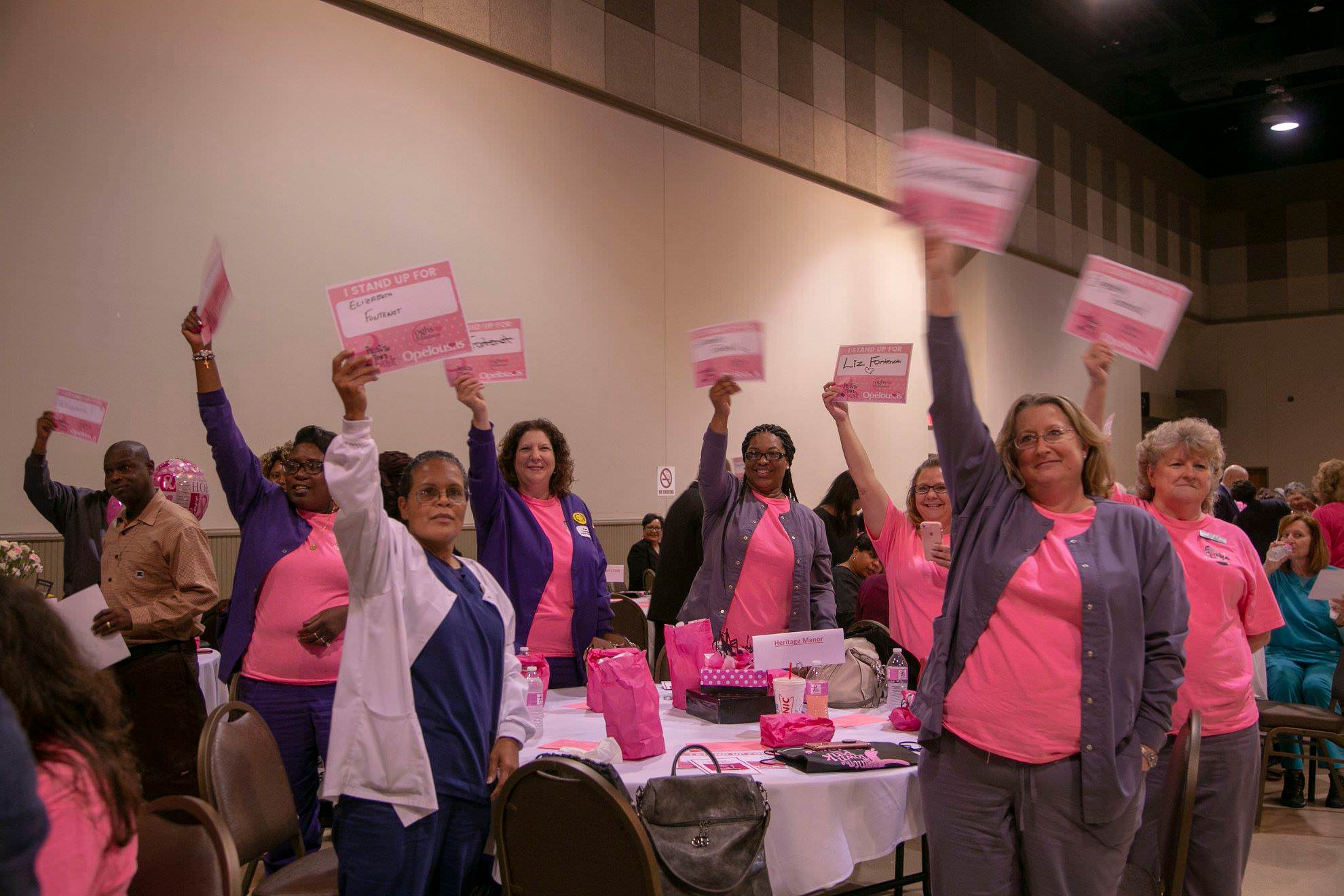 Opelousas Team Dressed in Pink